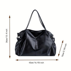 Solid Soft PU Leather Shoulder Bag All Match Large Capacity Bag