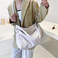 Solid Soft PU Leather Shoulder Bag All Match Large Capacity Bag