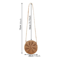 Straw Shoulder Bag Solid Storage Bag for Travel Beach Crossbody Bag
