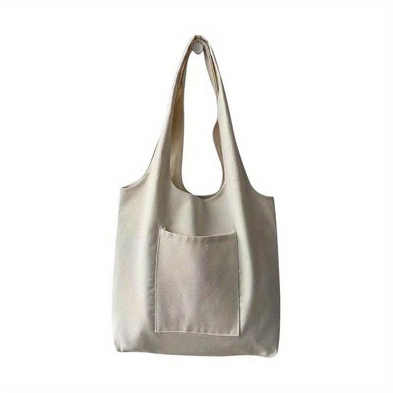 Minimalist Canvas Shoulder Bag Solid Large Capacity Lightweight