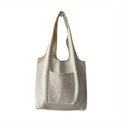 Minimalist Canvas Shoulder Bag Solid Large Capacity Lightweight