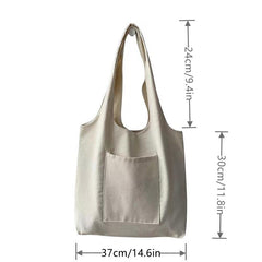 Minimalist Canvas Shoulder Bag Solid Large Capacity Lightweight