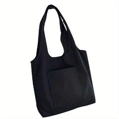 Minimalist Canvas Shoulder Bag Solid Large Capacity Lightweight