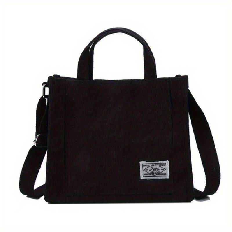Corduroy Tote Bag Crossbody Handbag for Work School