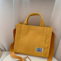 Corduroy Tote Bag Crossbody Handbag for Work School