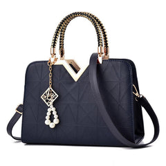 Classic Tote Satchel Bag Rhombus Pattern Shoulder Bag Handbag