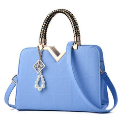 Classic Tote Satchel Bag Rhombus Pattern Shoulder Bag Handbag