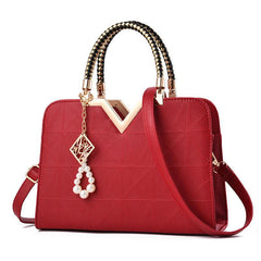 Classic Tote Satchel Bag Rhombus Pattern Shoulder Bag Handbag