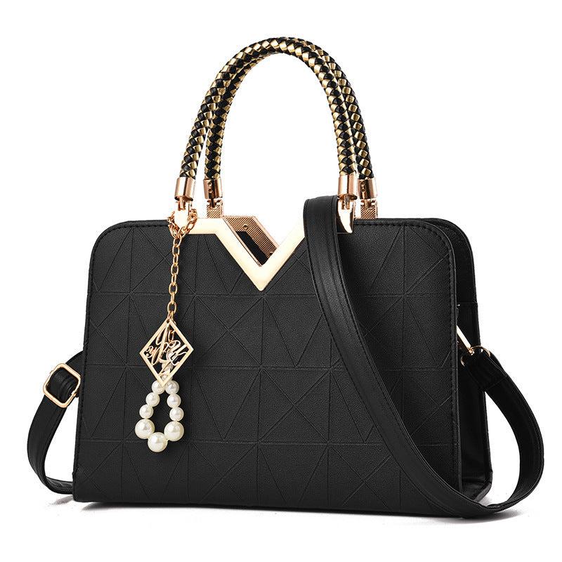 Classic Tote Satchel Bag Rhombus Pattern Shoulder Bag Handbag