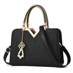 Classic Tote Satchel Bag Rhombus Pattern Shoulder Bag Handbag