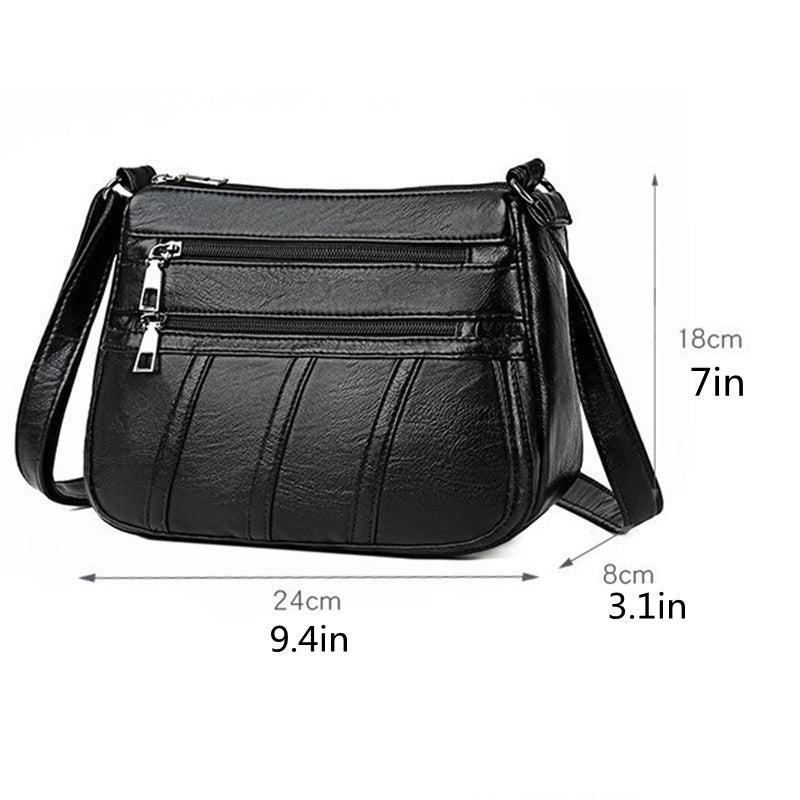 Women's Large Faux Leather Shoulder Bag Casual Crossbody Zipper