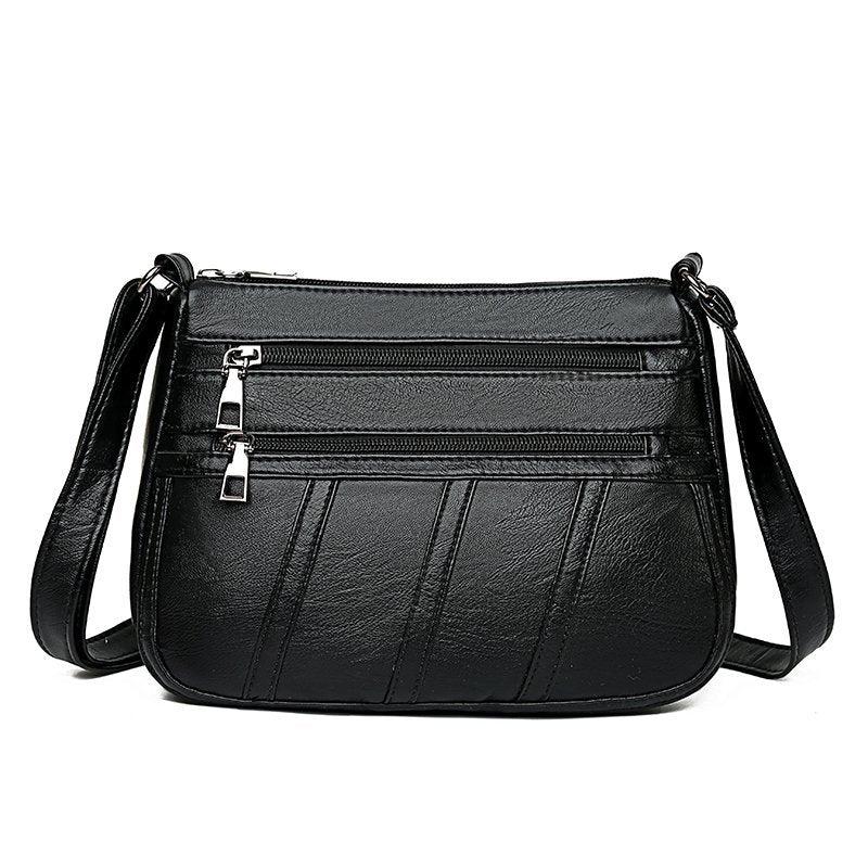 Women's Large Faux Leather Shoulder Bag Casual Crossbody Zipper