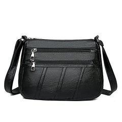 Women's Large Faux Leather Shoulder Bag Casual Crossbody Zipper