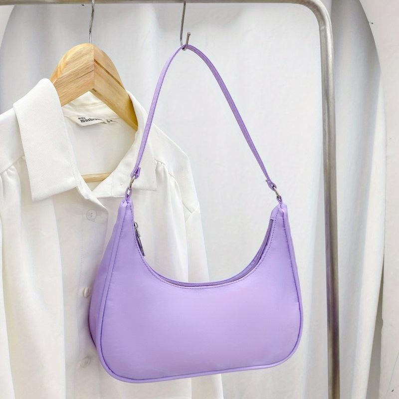 Nylon Solid Crescent Bag All Match Minimalist Underarm Bag Baguette Bag