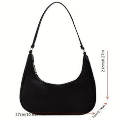 Nylon Solid Crescent Bag All Match Minimalist Underarm Bag Baguette Bag