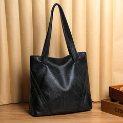 Vintage Faux Leather Shoulder Bag Women's Handbag Zipper Closure