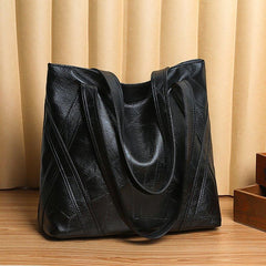 Vintage Faux Leather Shoulder Bag Women's Handbag Zipper Closure