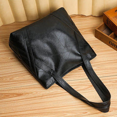 Vintage Faux Leather Shoulder Bag Women's Handbag Zipper Closure