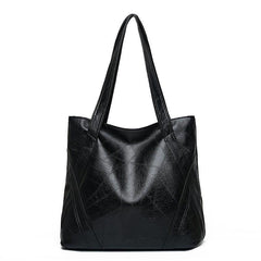 Vintage Faux Leather Shoulder Bag Women's Handbag Zipper Closure
