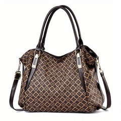 Vintage Geometric Pattern Tote Bag Classic Shoulder Bag