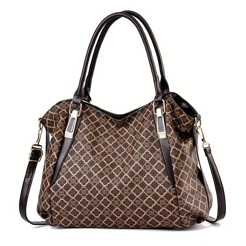 Vintage Geometric Pattern Tote Bag Classic Shoulder Bag