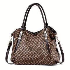 Vintage Geometric Pattern Tote Bag Classic Shoulder Bag