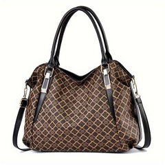 Vintage Geometric Pattern Tote Bag Classic Shoulder Bag