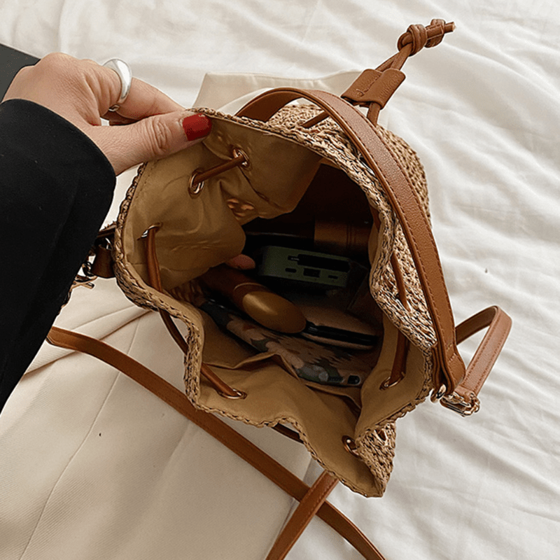 Straw Woven Crossbody Bag Beach Shoulder Bag