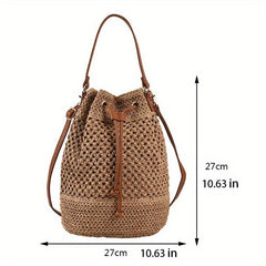 Straw Woven Crossbody Bag Beach Shoulder Bag