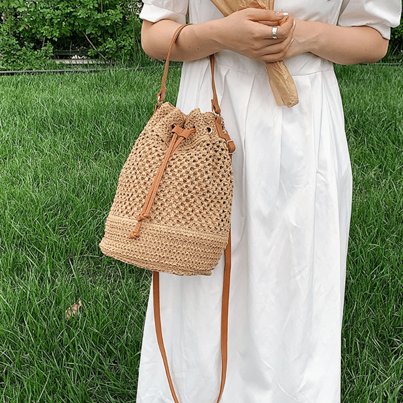 Straw Woven Crossbody Bag Beach Shoulder Bag