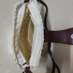 Straw Braided Shoulder Crossbody Bag for Women