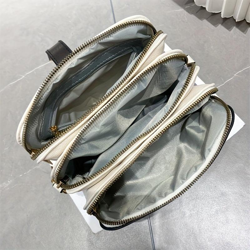 Buckle Decor Crossbody Bag Women's Zipper Clutch Purse Small Shoulder Bag