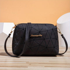 Geometric Pattern Shoulder Bag Stylish Zipper Crossbody Bag