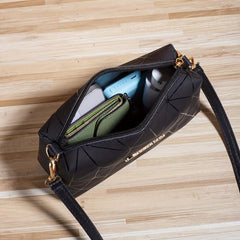 Geometric Pattern Shoulder Bag Stylish Zipper Crossbody Bag