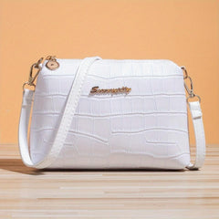 Geometric Pattern Shoulder Bag Stylish Zipper Crossbody Bag