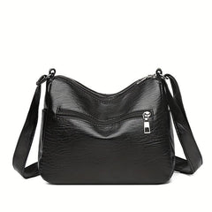 Quilted Crossbody Bag Studded PU Leather Square Shoulder Purse
