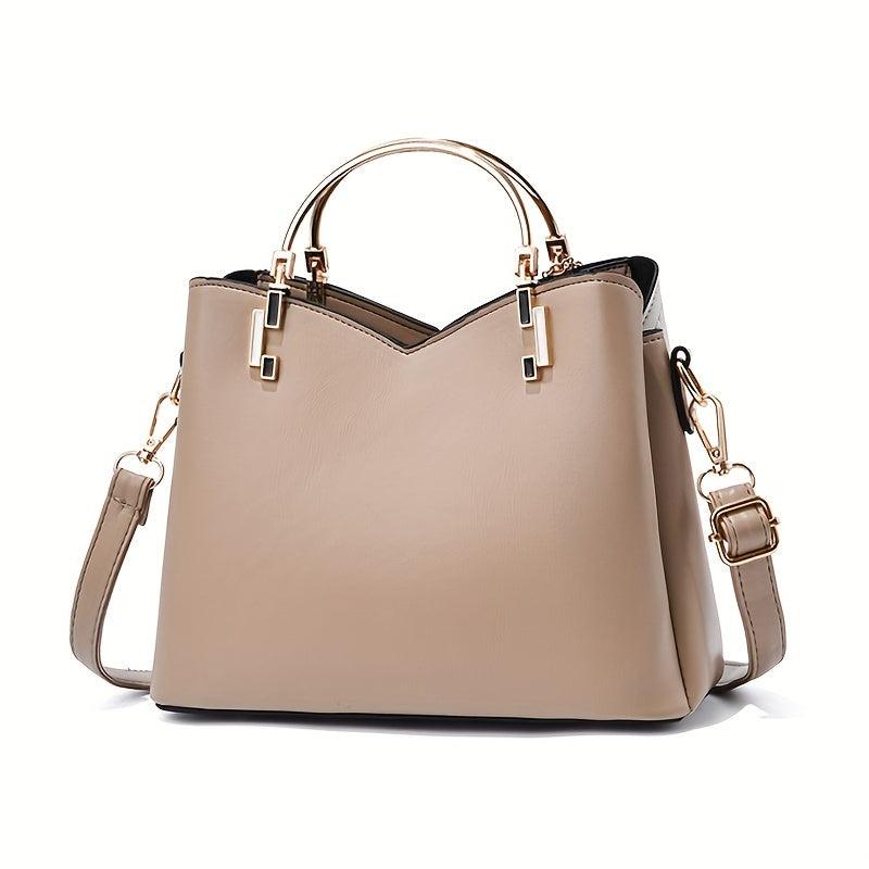 Colorblock Bucket Bag Metal Tassel Crossbody Shoulder Bag