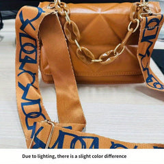 Square Flap Crossbody Bag PU Leather Textured Bag Purse