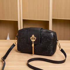 Mini Embossing Crossbody Pillow Bag PU Leather Textured Bag