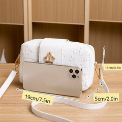 Mini Embossing Crossbody Pillow Bag PU Leather Textured Bag