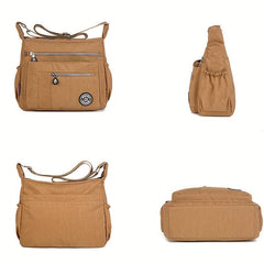 Waterproof Nylon Crossbody Bag Large Capacity Travel Bag Pockets Shoulder Purse