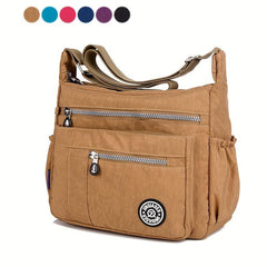 Waterproof Nylon Crossbody Bag Large Capacity Travel Bag Pockets Shoulder Purse