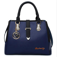 Faux Leather Shoulder Bag with Letter Detail