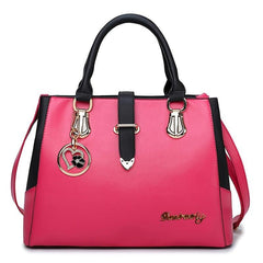 Faux Leather Shoulder Bag with Letter Detail