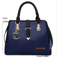 Faux Leather Shoulder Bag with Letter Detail