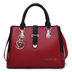 Faux Leather Shoulder Bag with Letter Detail