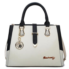 Faux Leather Shoulder Bag with Letter Detail