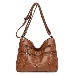 Faux Leather Shoulder Bag Women's Solid Zipper Crossbody Bag