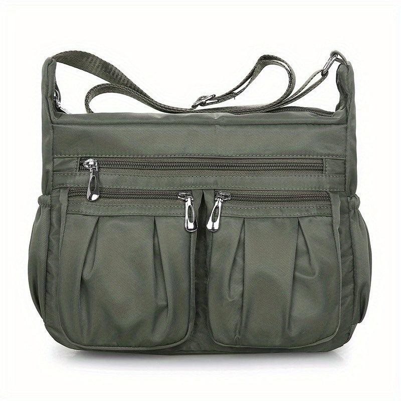 Casual Ruched Crossbody Bag Women's Purses Nylon Shoulder Bag