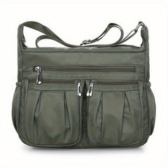 Casual Ruched Crossbody Bag Women's Purses Nylon Shoulder Bag